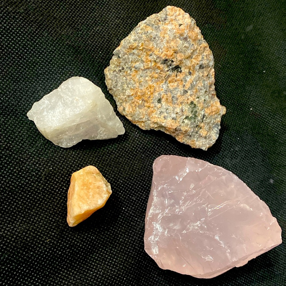 Vintage Madagascar Genuine Healing Spiritual Misc. Crystals - set of 4